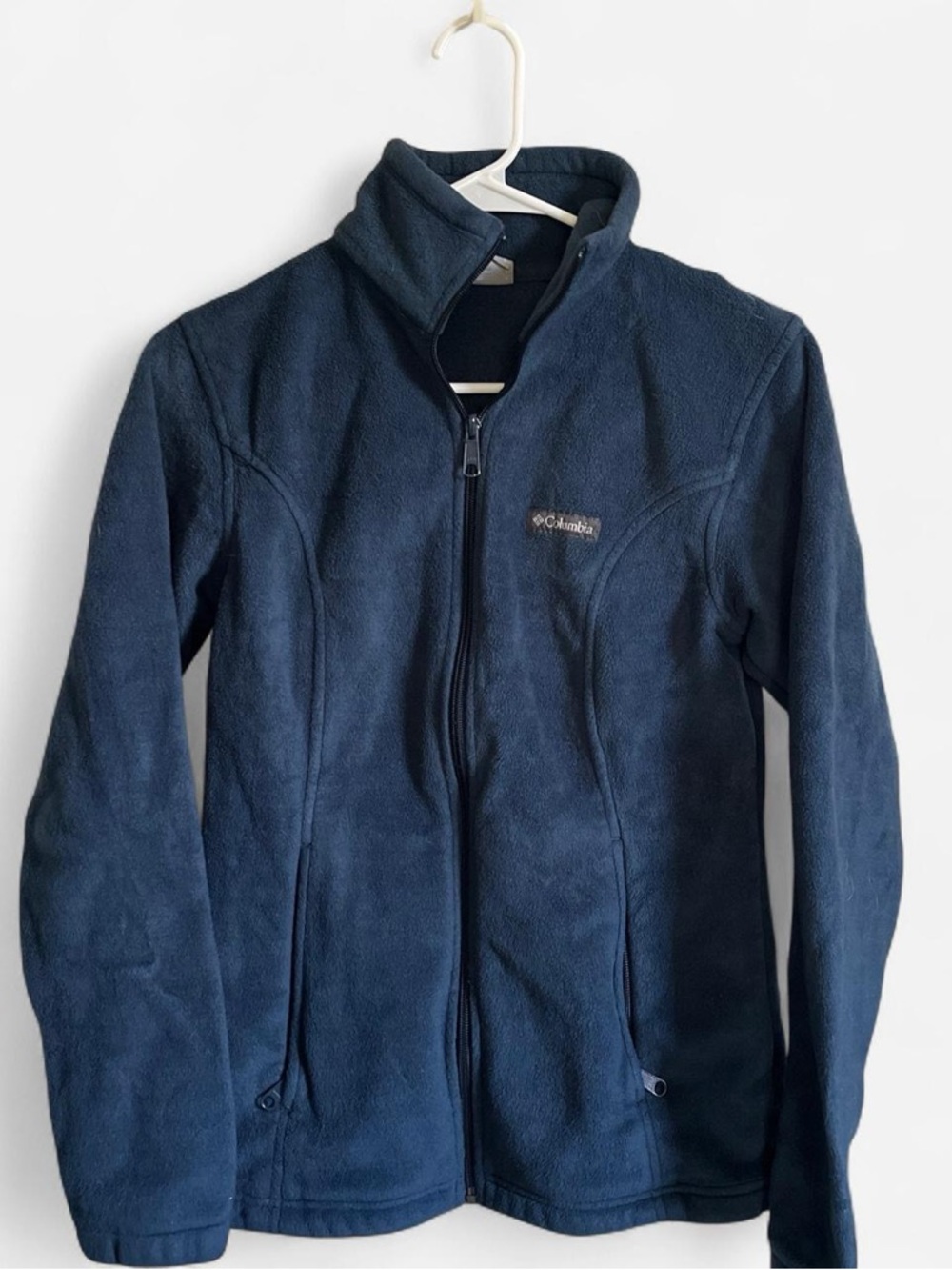 Columbia Navy Full-Zip Fleece Jacket with Stand Collar